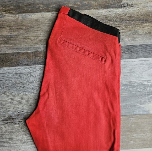 Helmut Lang Waxed Denim Jegging Red Size 28 - Picture 6 of 14